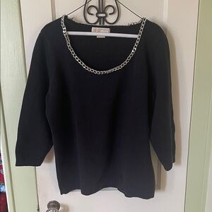 MICHAEL Michael Kors Black Sweater with Chain Detail